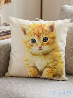 Kitten Print Cushion & Filler